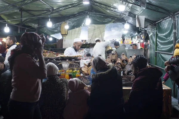 Μαρακές Μαρόκο Απριλίου 2018 Jamaa Fna Public Square Night Market — Φωτογραφία Αρχείου