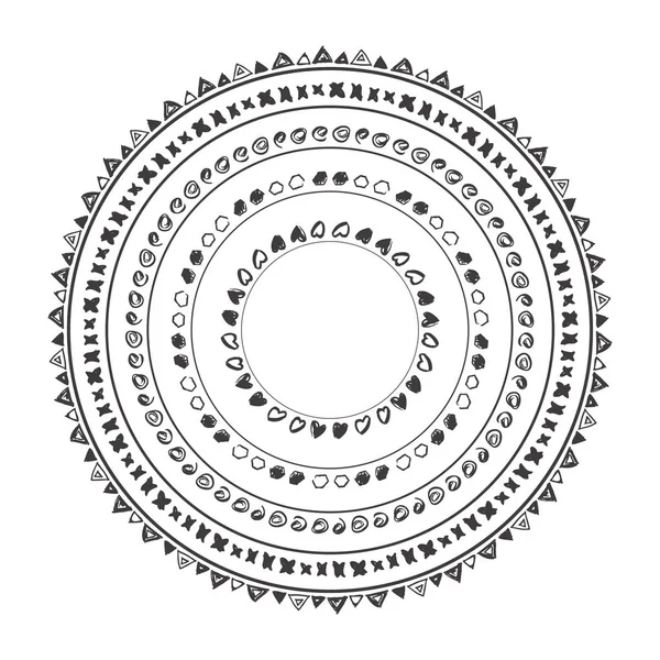 Cadre de style boho dessiné à la main — Image vectorielle