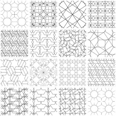 16 kesintisiz geometrik desenleri.