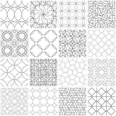 16 kesintisiz geometrik desenleri.