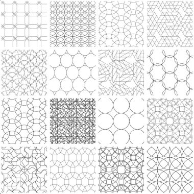16 kesintisiz geometrik desenleri.