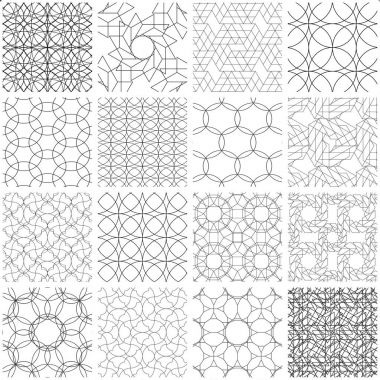 16 kesintisiz geometrik desenleri.