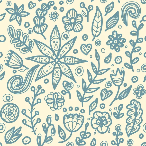Kwiatowe kwiatowy wzór w stylu doodle. — Wektor stockowy