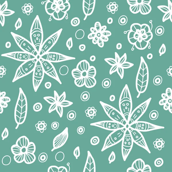 Padrão floral sem costura floral floral no estilo doodle . — Vetor de Stock