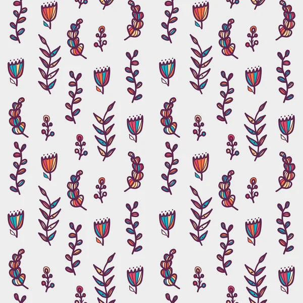 Padrão floral sem costura floral floral no estilo doodle . — Vetor de Stock