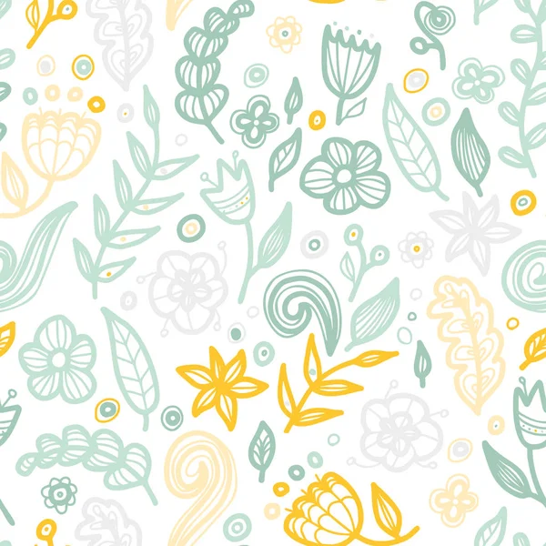 Kwiatowe kwiatowy wzór w stylu doodle. — Wektor stockowy