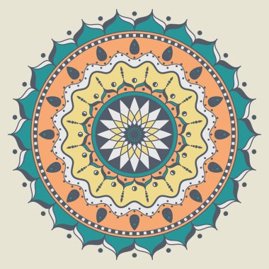 Çiçek Mandala. Vintage dekoratif öğe.