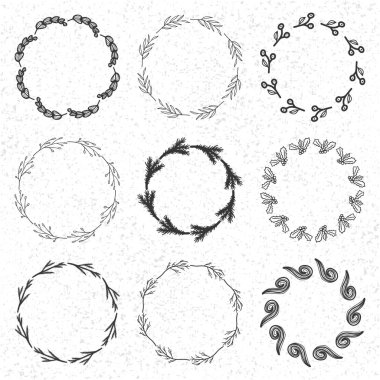 9 çiçek çelenk kümesi