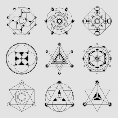 6 geometrik öğeleri kümesi.