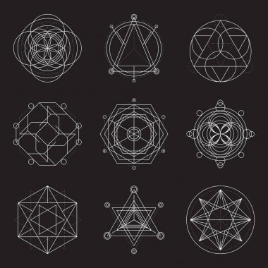 6 geometrik öğeleri kümesi.