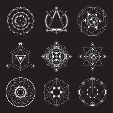 6 geometrik öğeleri kümesi.