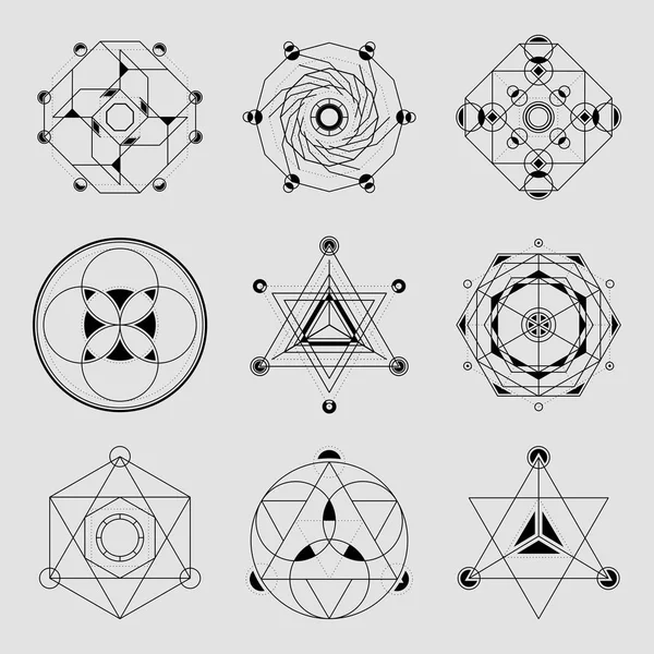 6 geometrik öğeleri kümesi.