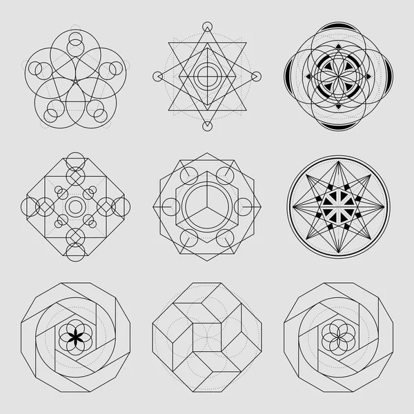 6 geometrik öğeleri kümesi.