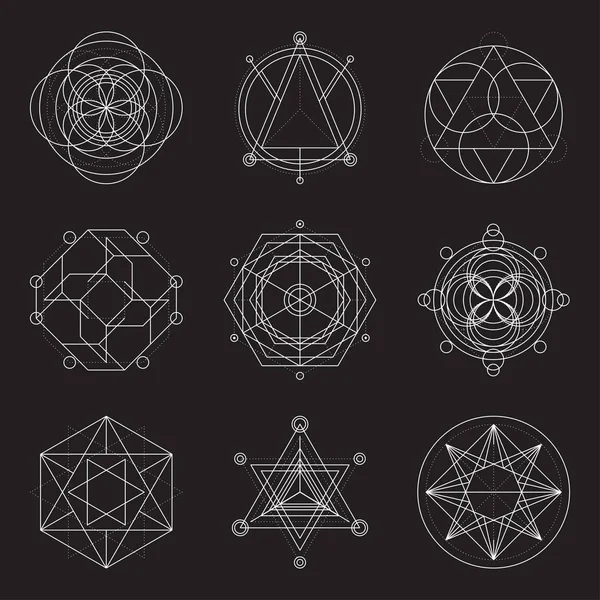 6 geometrik öğeleri kümesi.