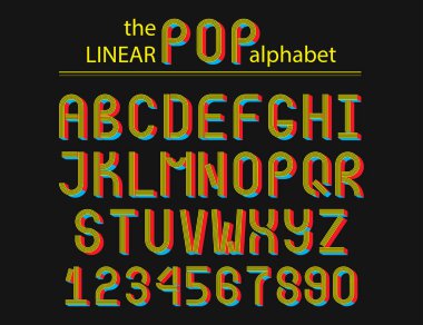The modern colorful font clipart