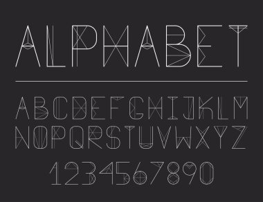 Vektör çağdaş geometrik alfabesi 