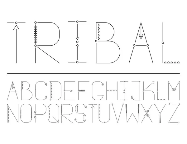 Alfabeto tribale moderno vettoriale — Vettoriale Stock