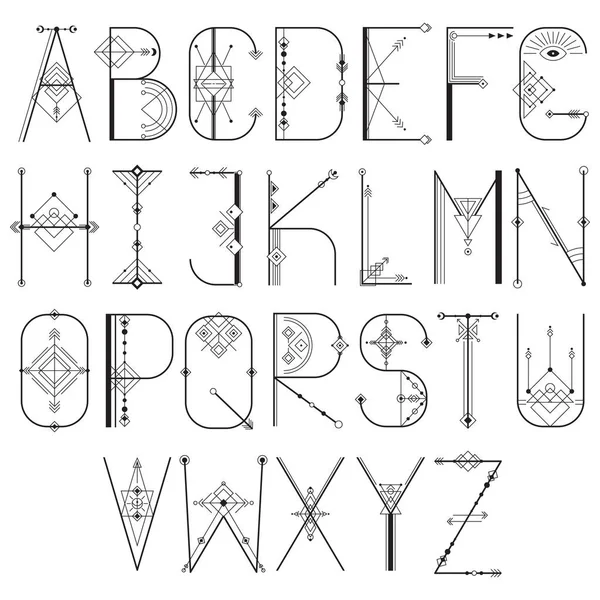 Alphabet sacré moderne vectoriel — Image vectorielle