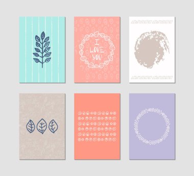 Set 6 yaratıcı tebrik kartları.