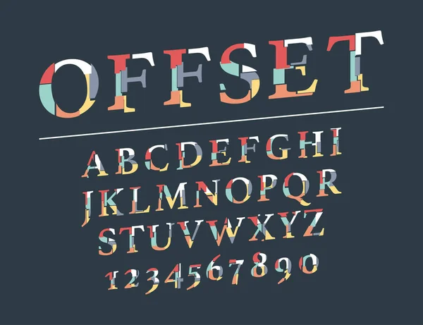 Modern offset alphabet. — Stock Vector