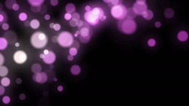 Soyut arkaplan animasyonu. Pembe Bokeh ışıkları koyu bir arkaplanda hareket ediyor.