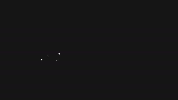 Λευκό χρώμα πιτσιλιές κίνηση του κύκλου σε μαύρο φόντο. — Αρχείο Βίντεο