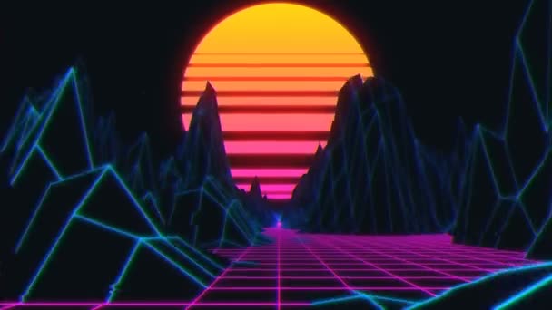 80-tal retro bakgrund loop animation. — Stockvideo