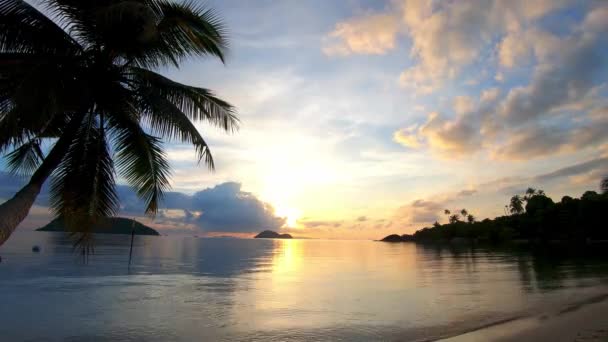 Bellissimo tramonto sulla spiaggia tropicale. — Video Stock