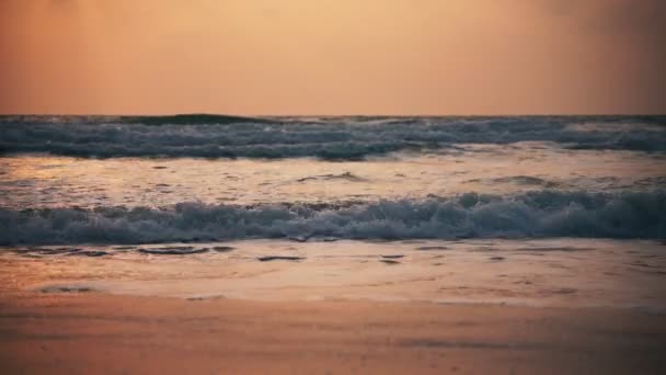 Beau lever de soleil à la mer. — Video