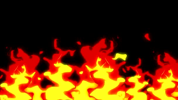 Cartoon FX Elemente mit Feuer und Glühwirkung. Nahtlose Flammenanimation in Schleife. — Stockvideo