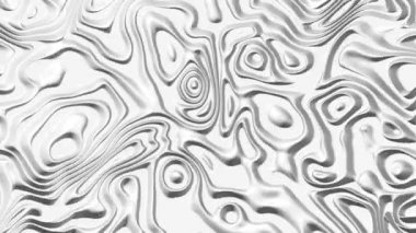 Soyut 3D canlandırma. Parlak beyaz plastik yüzey deforme oluyor, sallanıyor ve hareket ediyor..