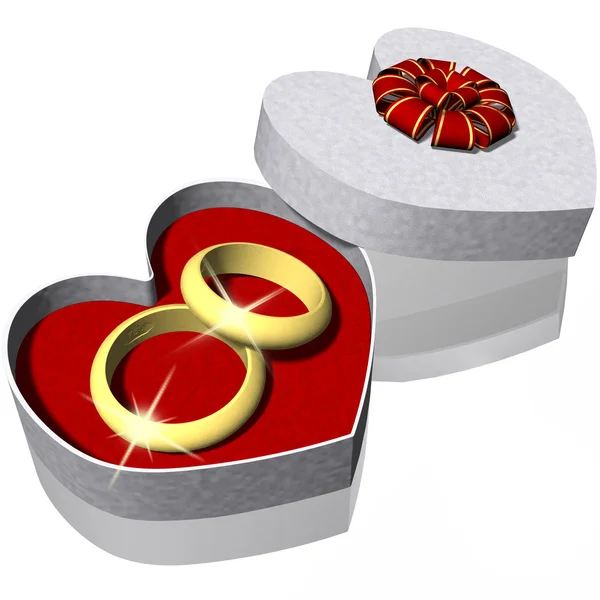 Pack anillos de boda corazón —  Fotos de Stock