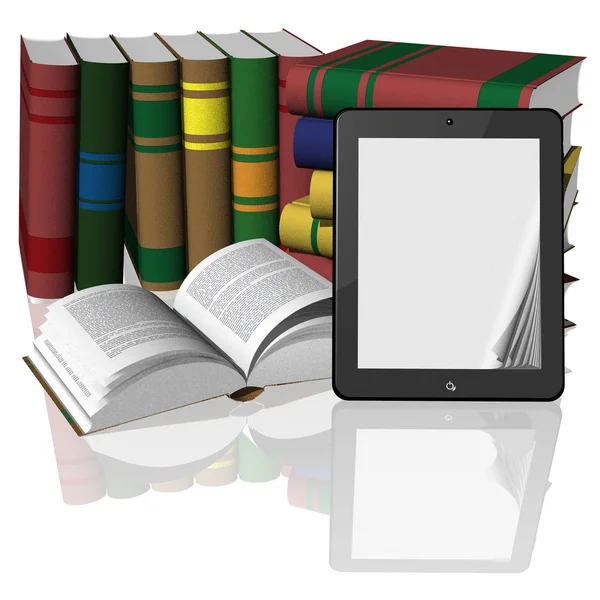 Tableta de libro electrónico para página de texto — Foto de Stock