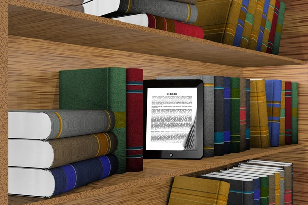 Ebook library shelf — Stock Photo, Image