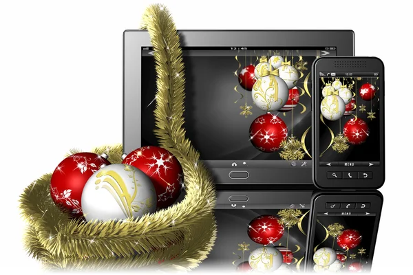 Dekorację świąteczną elektronika — Zdjęcie stockowe