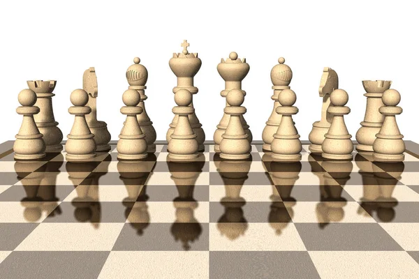 Шахматная доска на белом фоне — стоковое фото