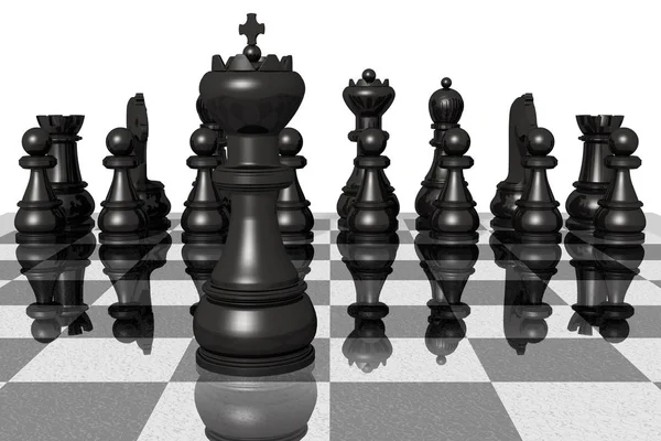 Kung schack ledare svart. — Stockfoto