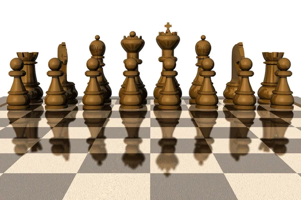 Chess schackbrädet vit bakgrund — Stockfoto