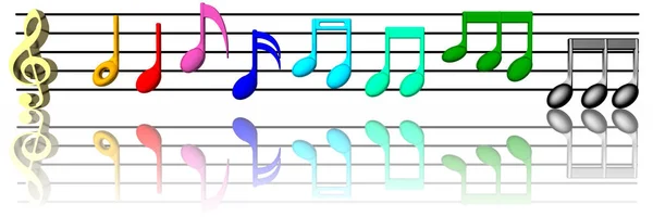 다채로운 음악 오각형 — 스톡 사진