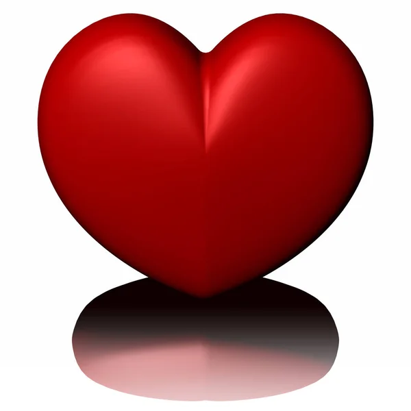 Red heart with white background — Stock Photo, Image