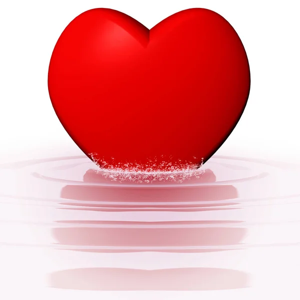 Červené srdce s bílým pozadím — Stock fotografie