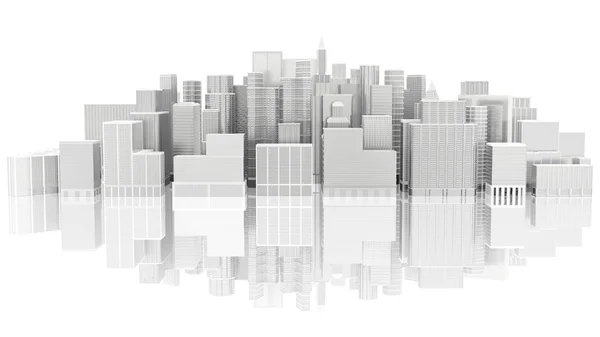Skyline cidade branca — Fotografia de Stock