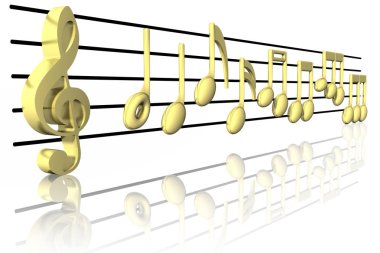 Müzik pentagram altın