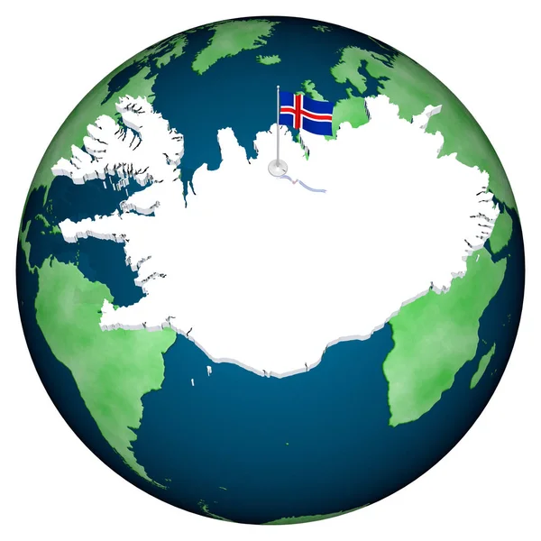 Flaga Islandii tło świat — Zdjęcie stockowe