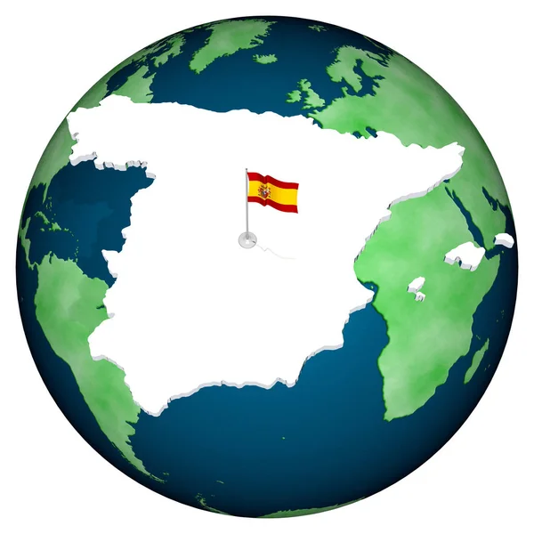 Spanyolország lobogója háttér világ — Stock Fotó