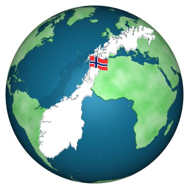 Norveç bayrağı arka plan dünya
