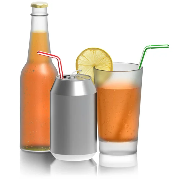 Botellas de cristal de zumo de naranja — Foto de Stock