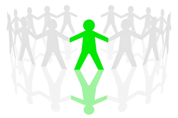 Round dance vůdce zelený muž — Stock fotografie