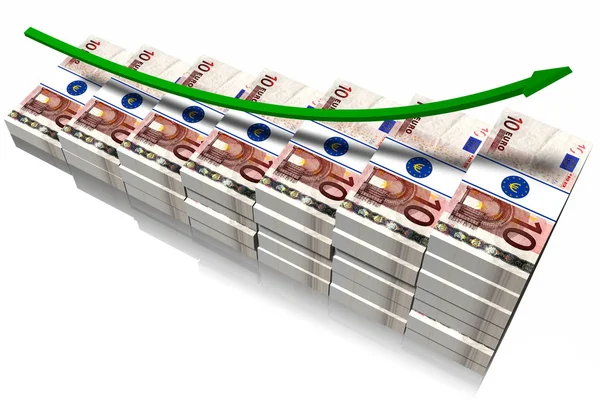 Zehn Euro. Wachstumshoroskop für Banknoten — Stockfoto