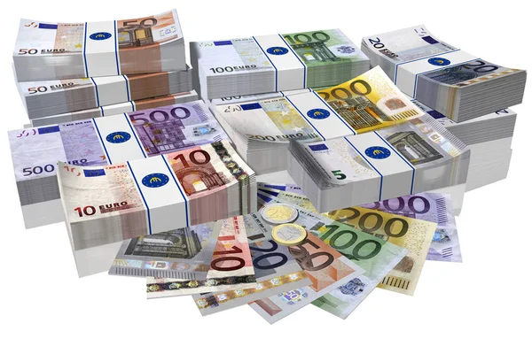 Euro-bankjegyek pénz. — Stock Fotó